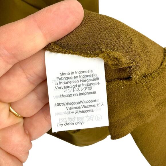 Madewell Downtown Tie-Back Dress Weathered Olive Size Large $118 MSRP - Picture 7 of 9